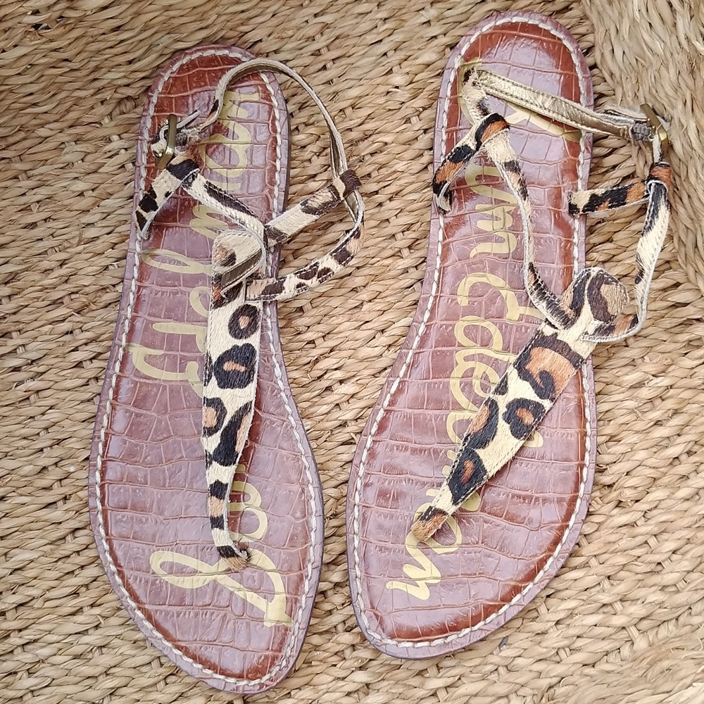 Sam Edelman leather animal print sandals size 9